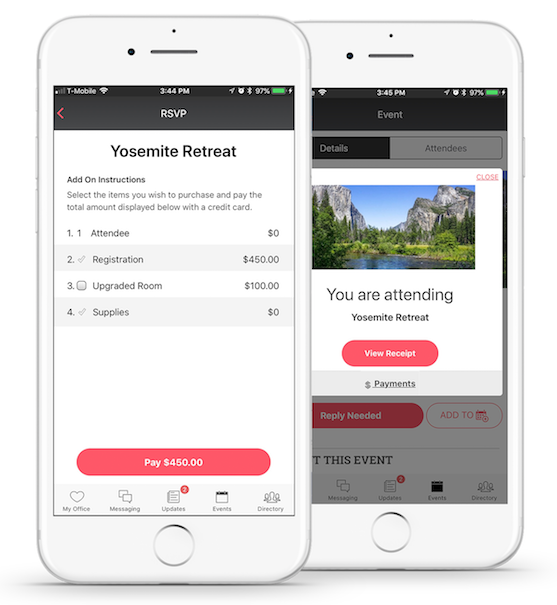 Payments 'Yosemite Event' UI